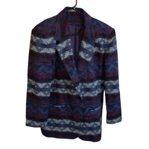 Vintage Casablanca Oversized Wool Blend Aztec Print Blazer Size 8